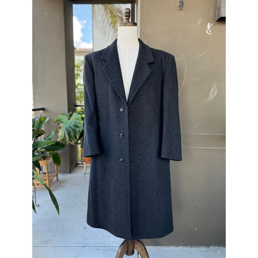 Chaps x Ralph Lauren Italy 100% Lambswool Overcoat Men's XL Dark Gray Long Coat